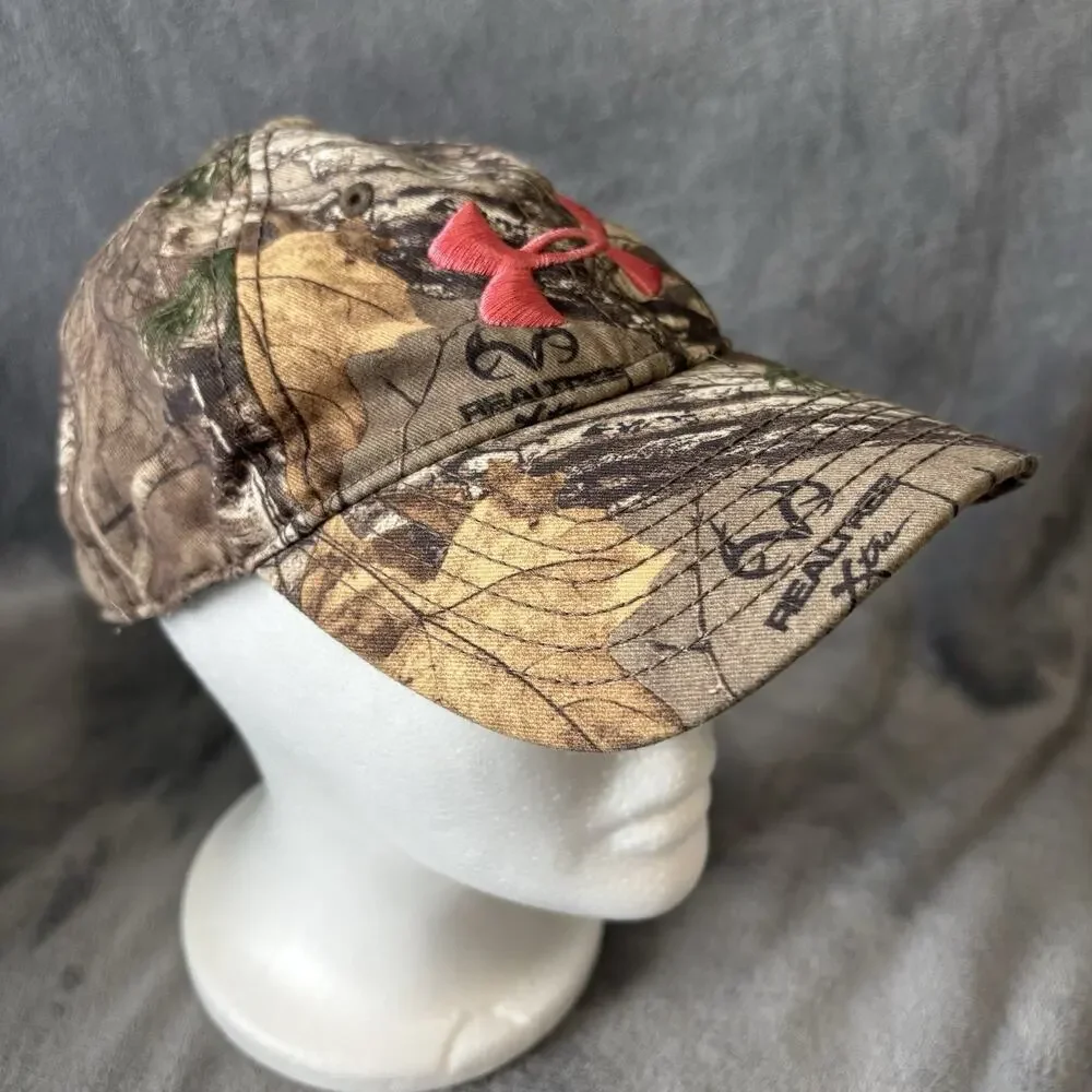 Under Armour Hat Womens Strapback OFSA RealTree Camo Camouflage Pink‎ Logo Hunt